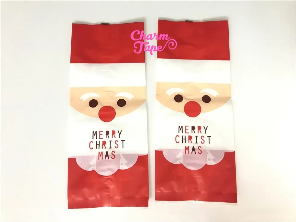 Festive Santa Gift Bags Packaging Cello Cookie bag - Favors Party bags 10/25 bags CB73