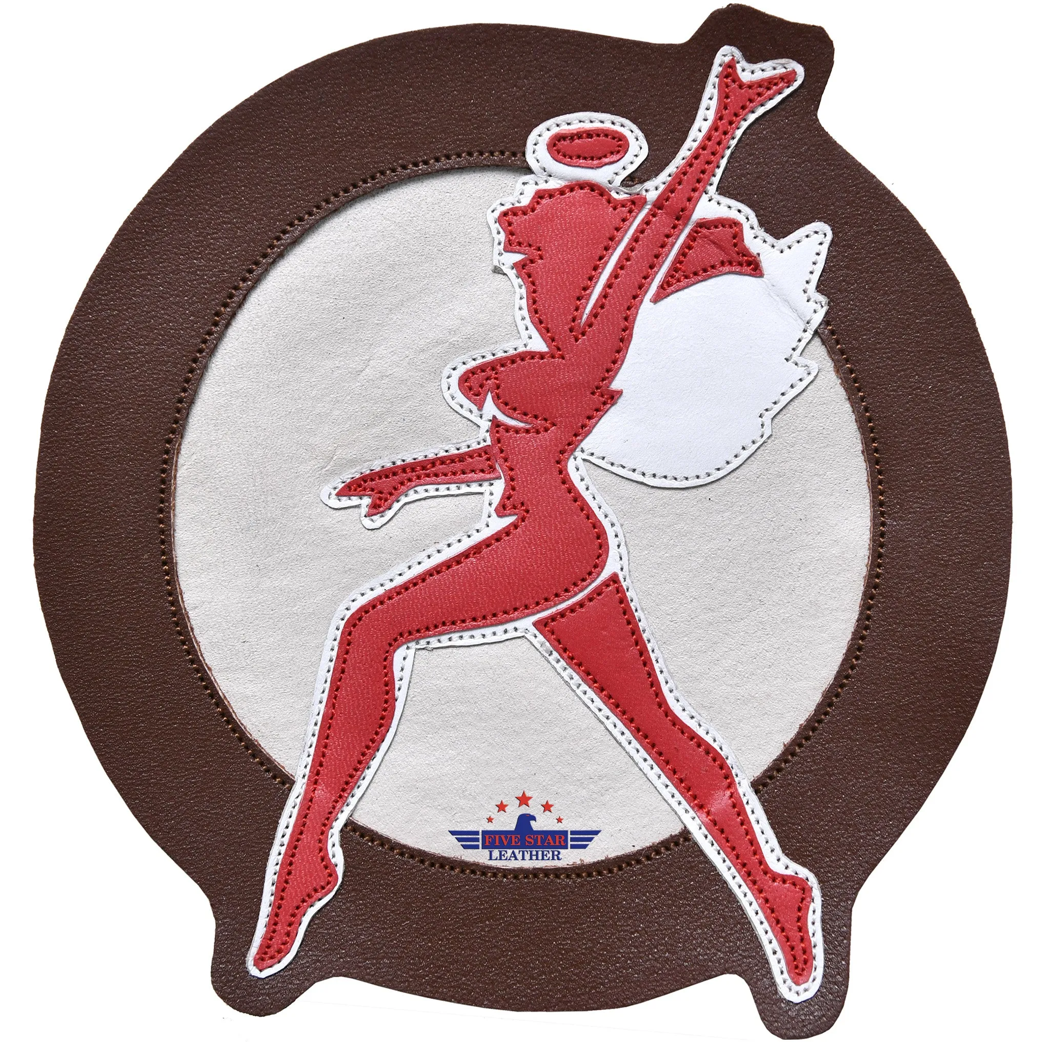 Fivestar Leather 3RD Squadron Hell's Angels Waving Hand with Walking Round Leather Patch