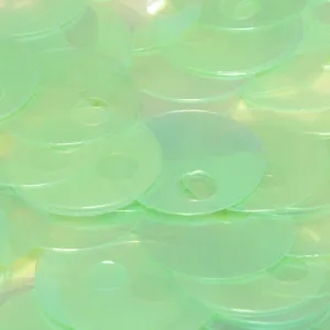 Flat Round Top Large Hole Sequin #20 Light Green (Transparent Iris)