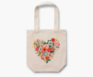 Floral Heart Canvas Tote