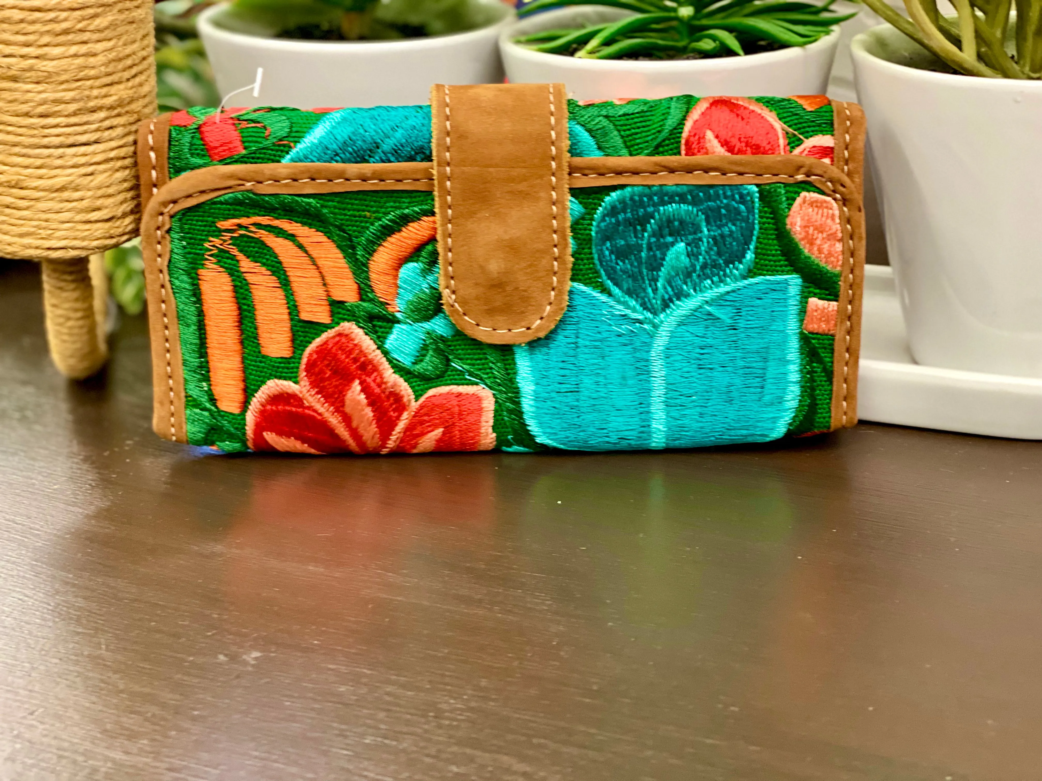 Floral Leather Wallet