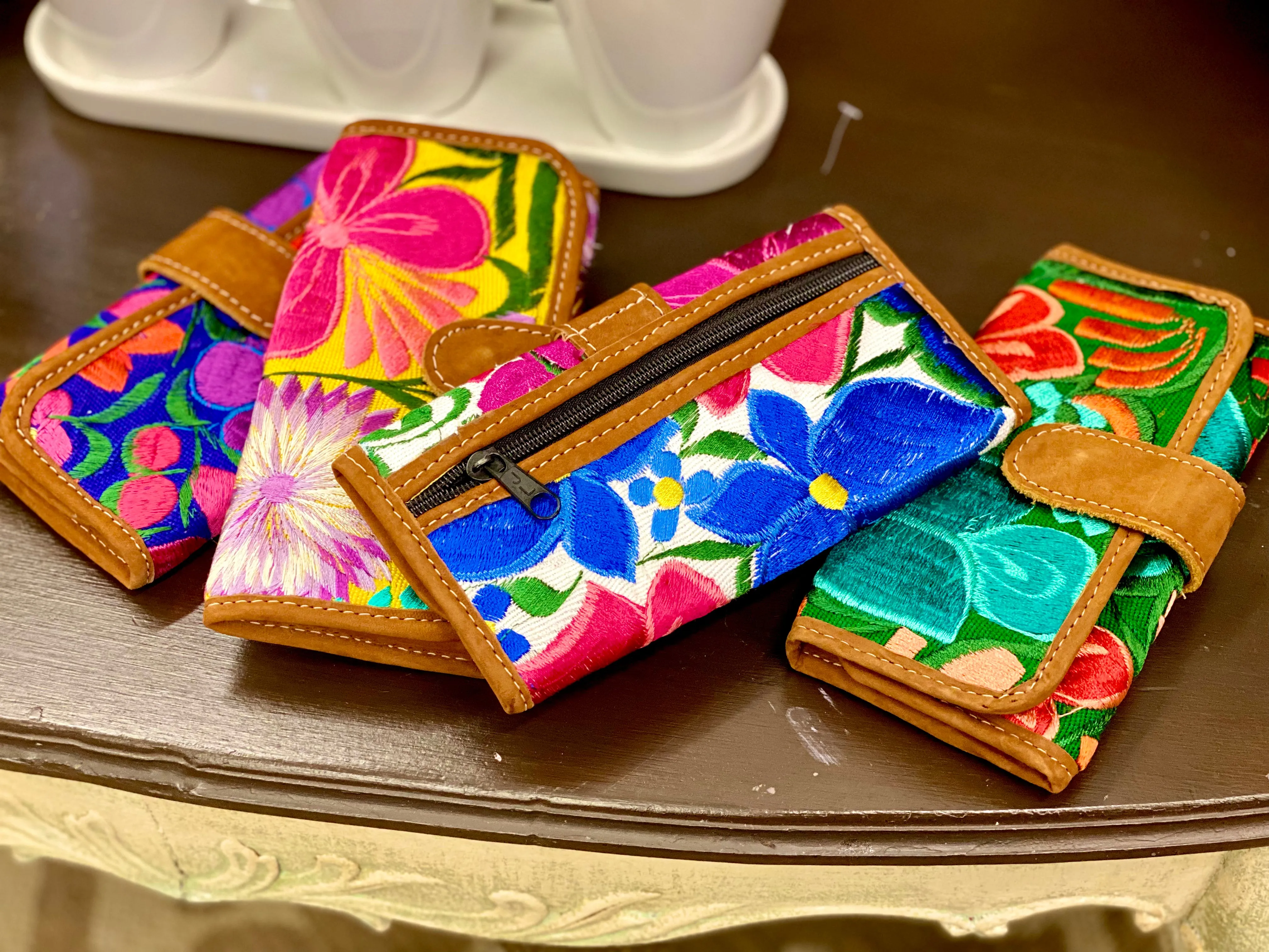 Floral Leather Wallet