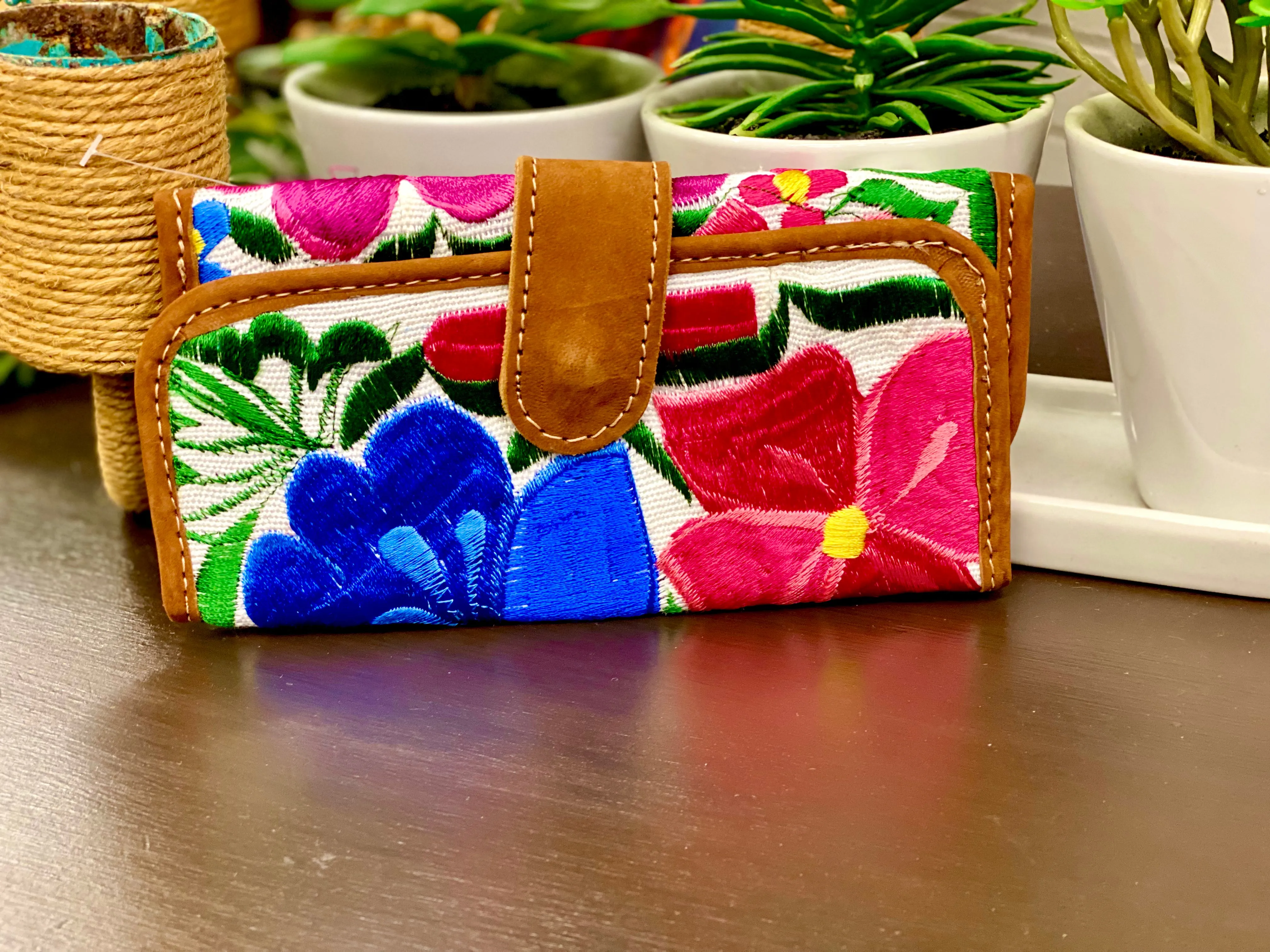 Floral Leather Wallet