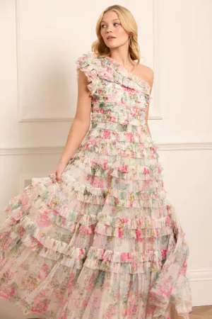 Floral Romance Lisette One-Shoulder Gown