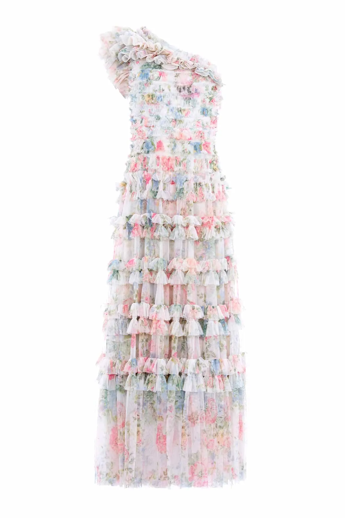Floral Romance Lisette One-Shoulder Gown