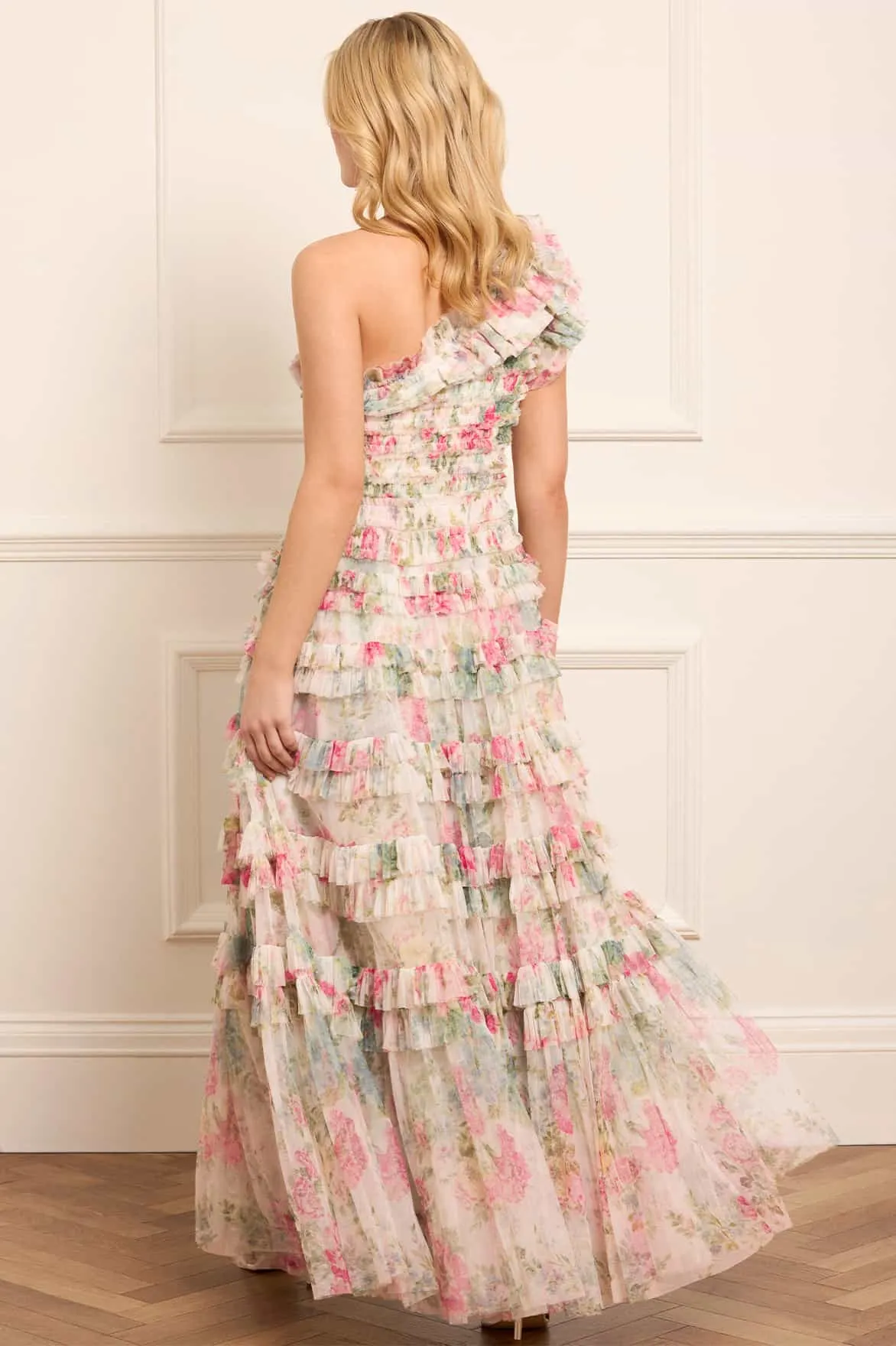 Floral Romance Lisette One-Shoulder Gown