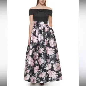 Floral Skirt Off-the-Shoulder Ball Gown