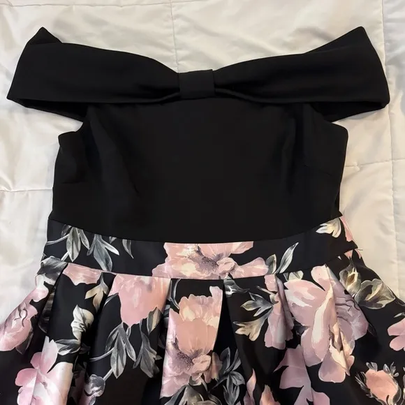 Floral Skirt Off-the-Shoulder Ball Gown