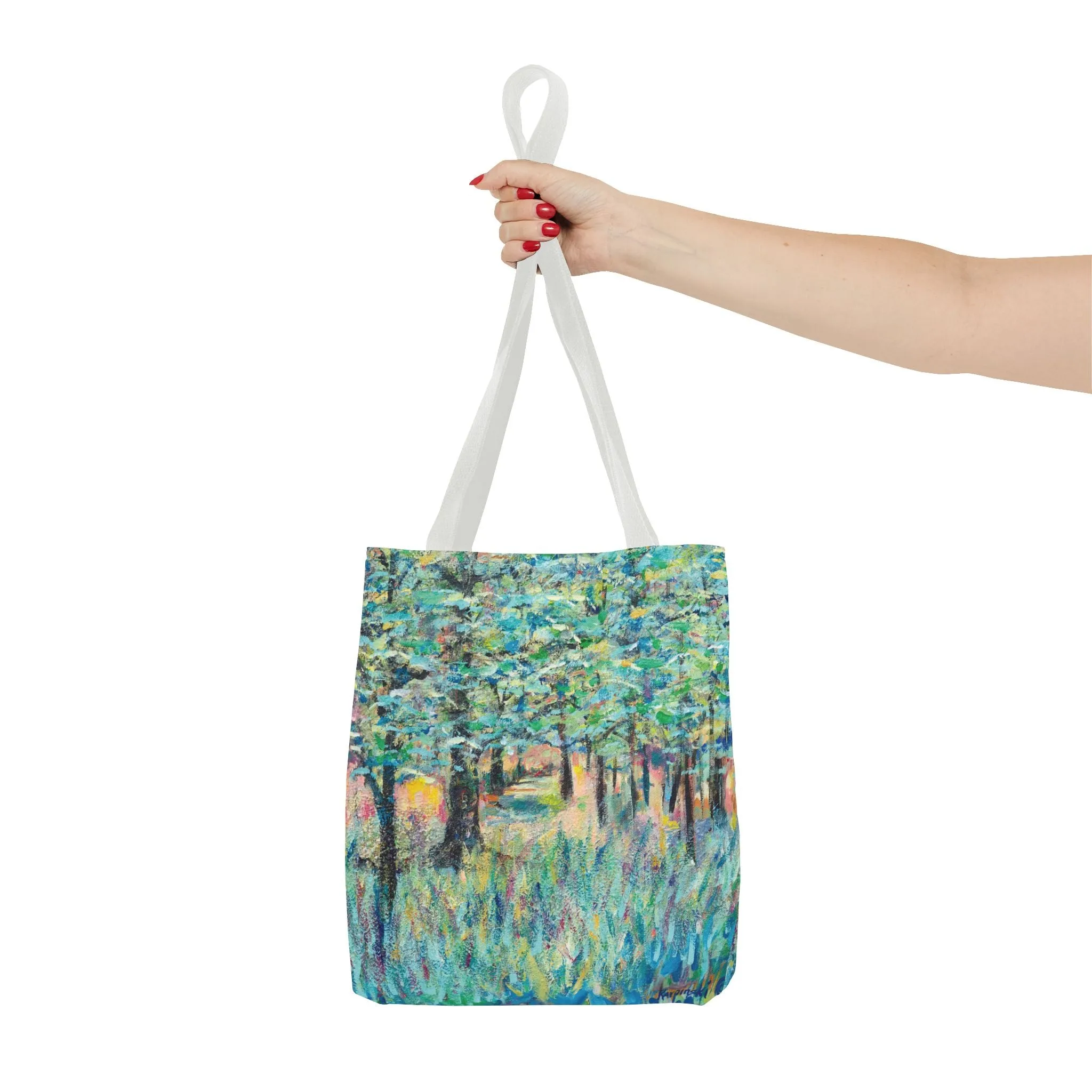 Forest Tree Landscape Art Tote Bag Canvas Shopping Bag - Field of Trees 1 - Leslie Karpinski