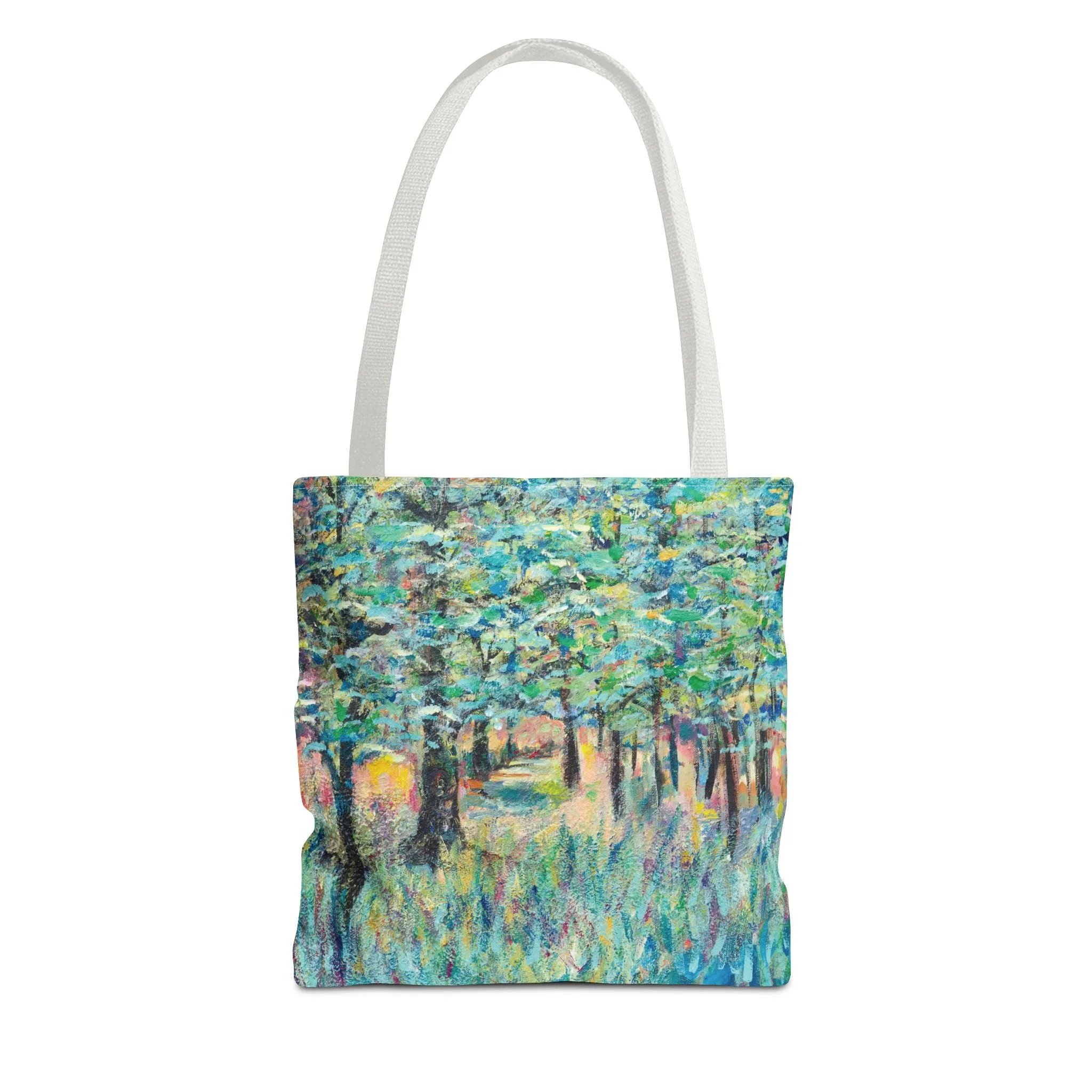 Forest Tree Landscape Art Tote Bag Canvas Shopping Bag - Field of Trees 1 - Leslie Karpinski