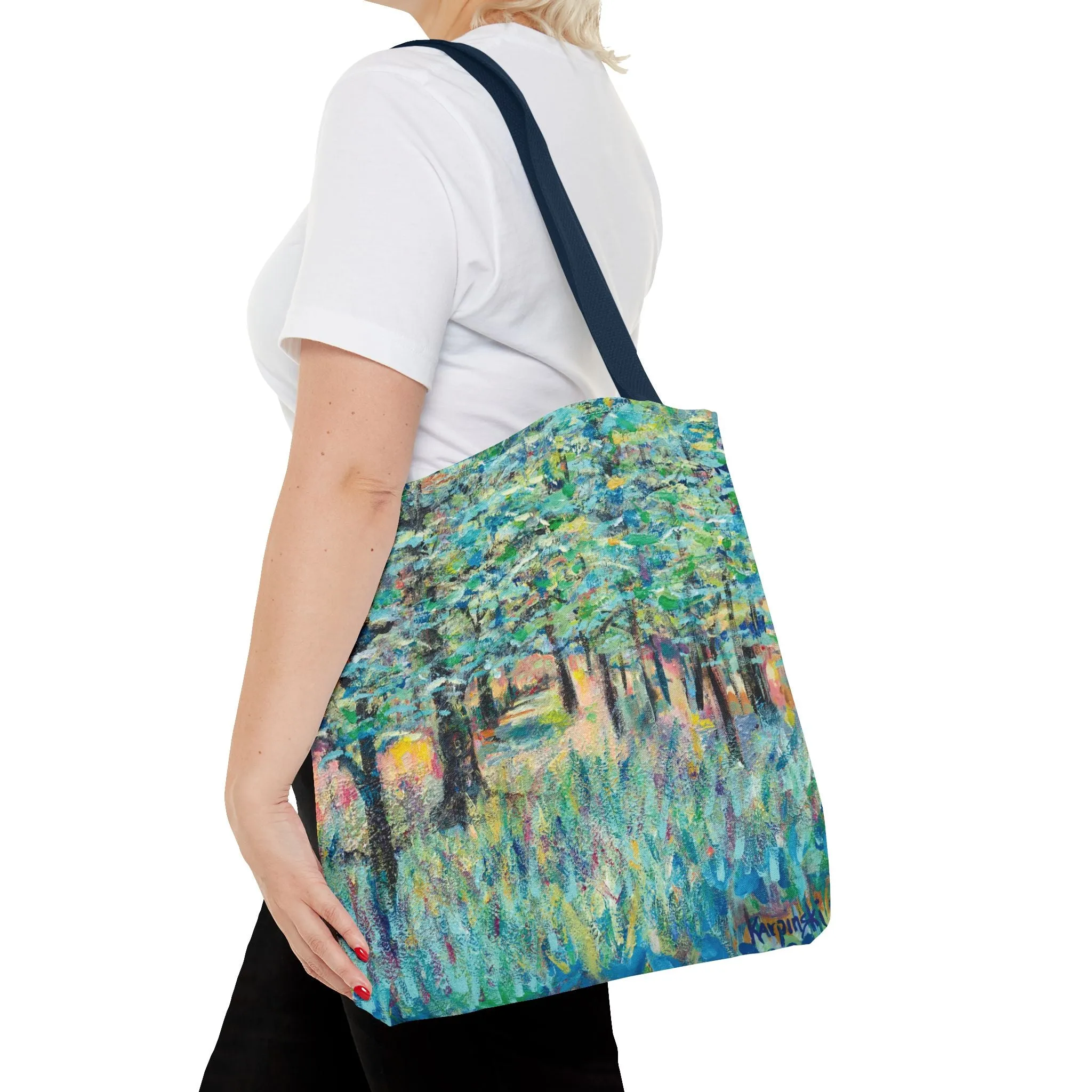 Forest Tree Landscape Art Tote Bag Canvas Shopping Bag - Field of Trees 1 - Leslie Karpinski