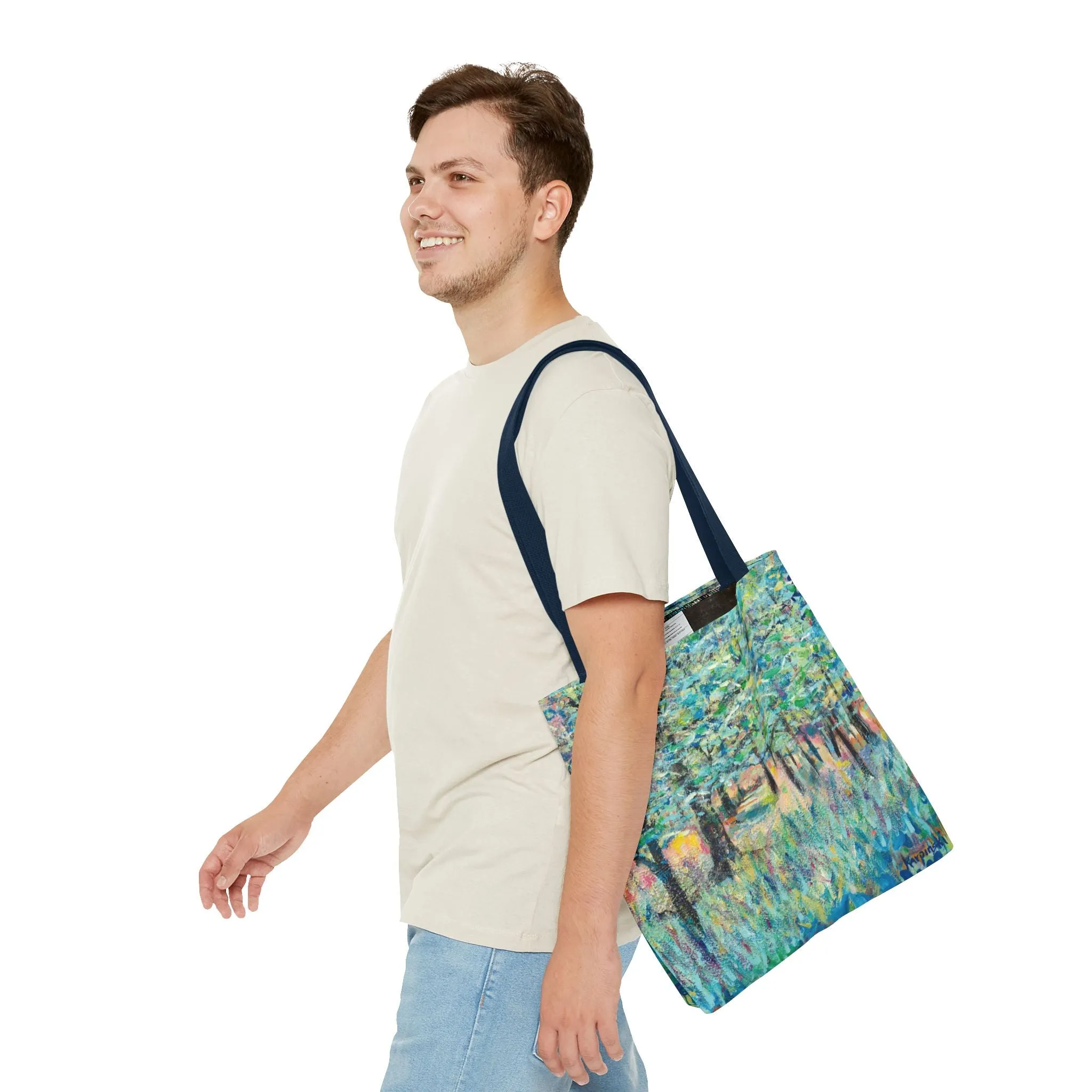 Forest Tree Landscape Art Tote Bag Canvas Shopping Bag - Field of Trees 1 - Leslie Karpinski