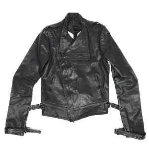Gareth Pugh Leather Jacket with Detachable Sleeves Size 46