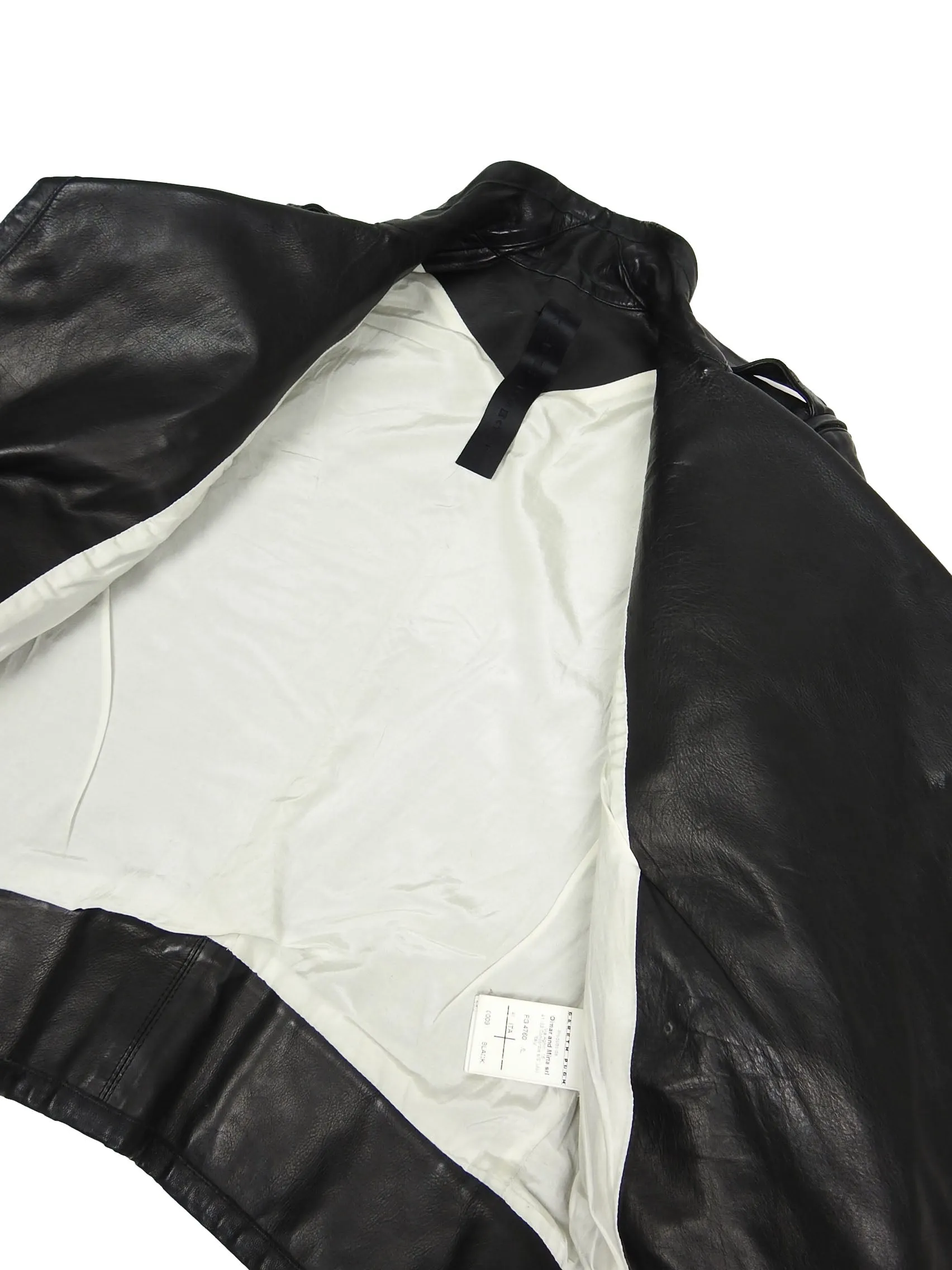Gareth Pugh Leather Jacket with Detachable Sleeves Size 46