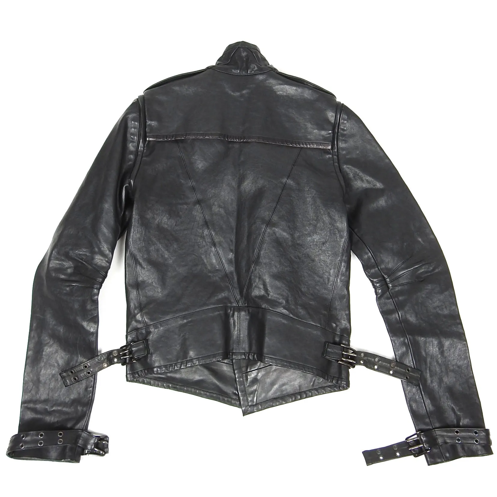 Gareth Pugh Leather Jacket with Detachable Sleeves Size 46