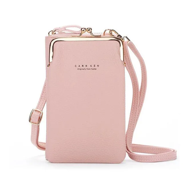 Geestock Women Phone Crossbody Bag PU Leather MINI Shoulder Messenger Bag Large Capacity Travel Portable Coin Purse Card Pouch