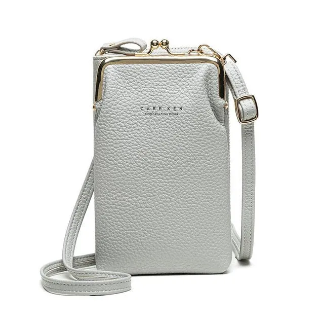 Geestock Women Phone Crossbody Bag PU Leather MINI Shoulder Messenger Bag Large Capacity Travel Portable Coin Purse Card Pouch
