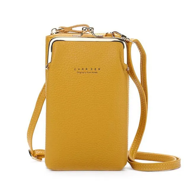 Geestock Women Phone Crossbody Bag PU Leather MINI Shoulder Messenger Bag Large Capacity Travel Portable Coin Purse Card Pouch