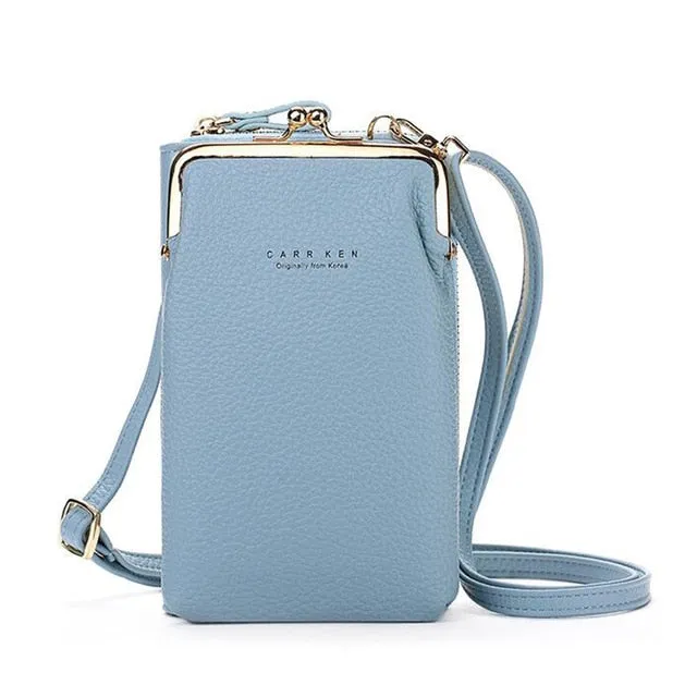 Geestock Women Phone Crossbody Bag PU Leather MINI Shoulder Messenger Bag Large Capacity Travel Portable Coin Purse Card Pouch