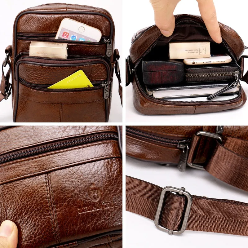 Genuine Leather Crossbody Bag For Men