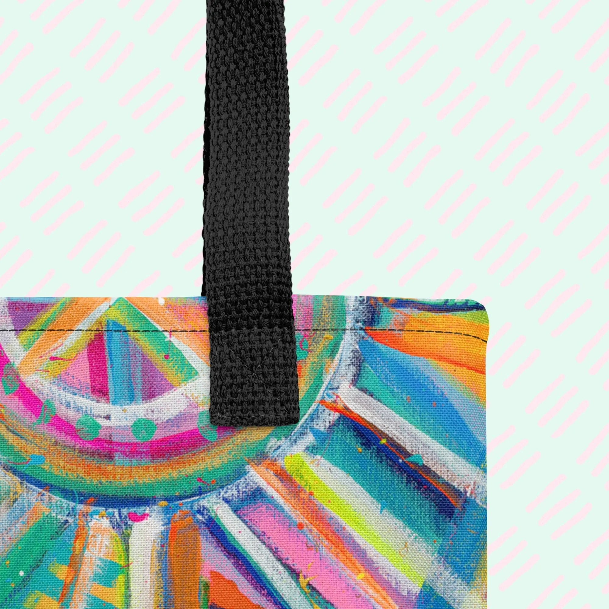 Geometric Rainbow Tote Bag