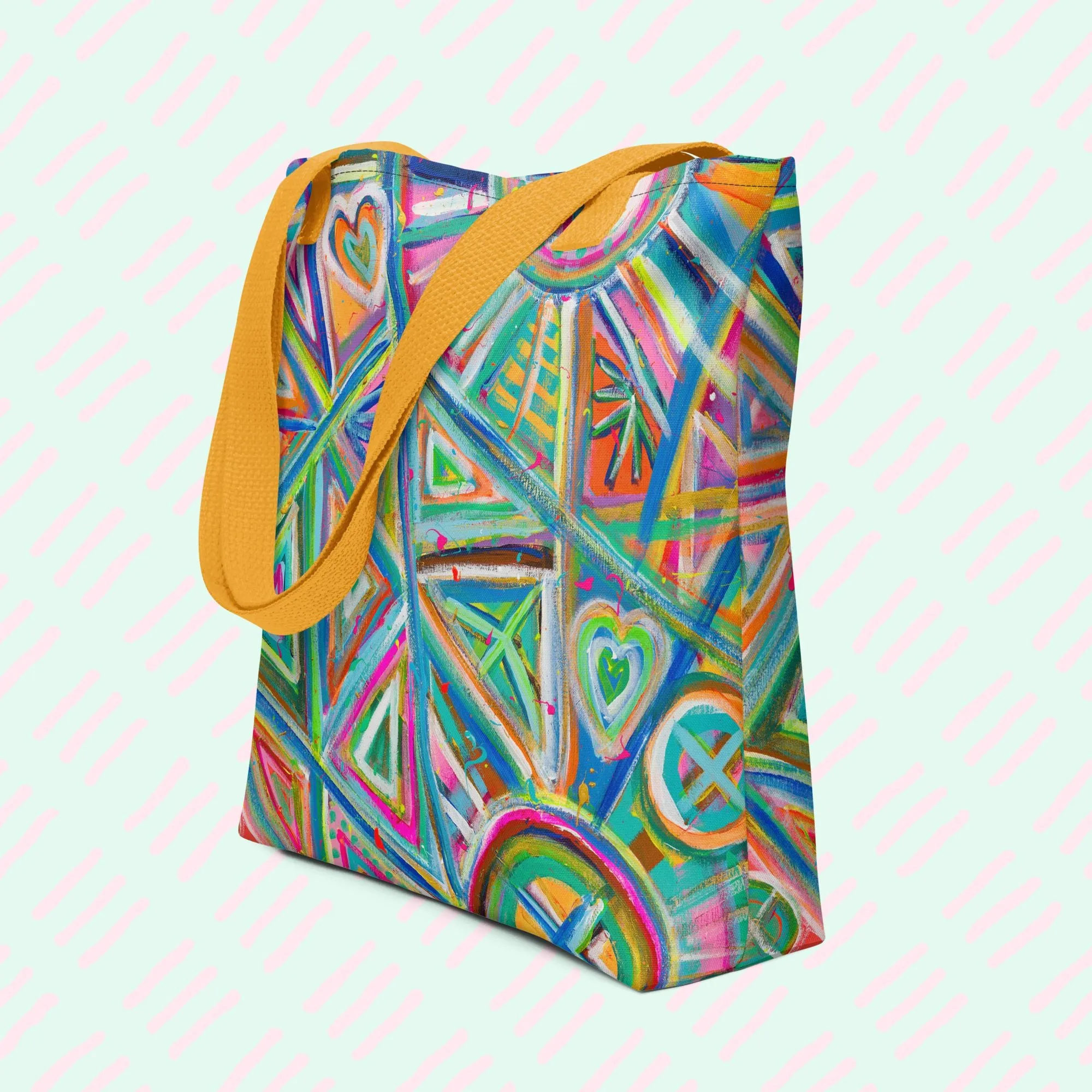 Geometric Rainbow Tote Bag