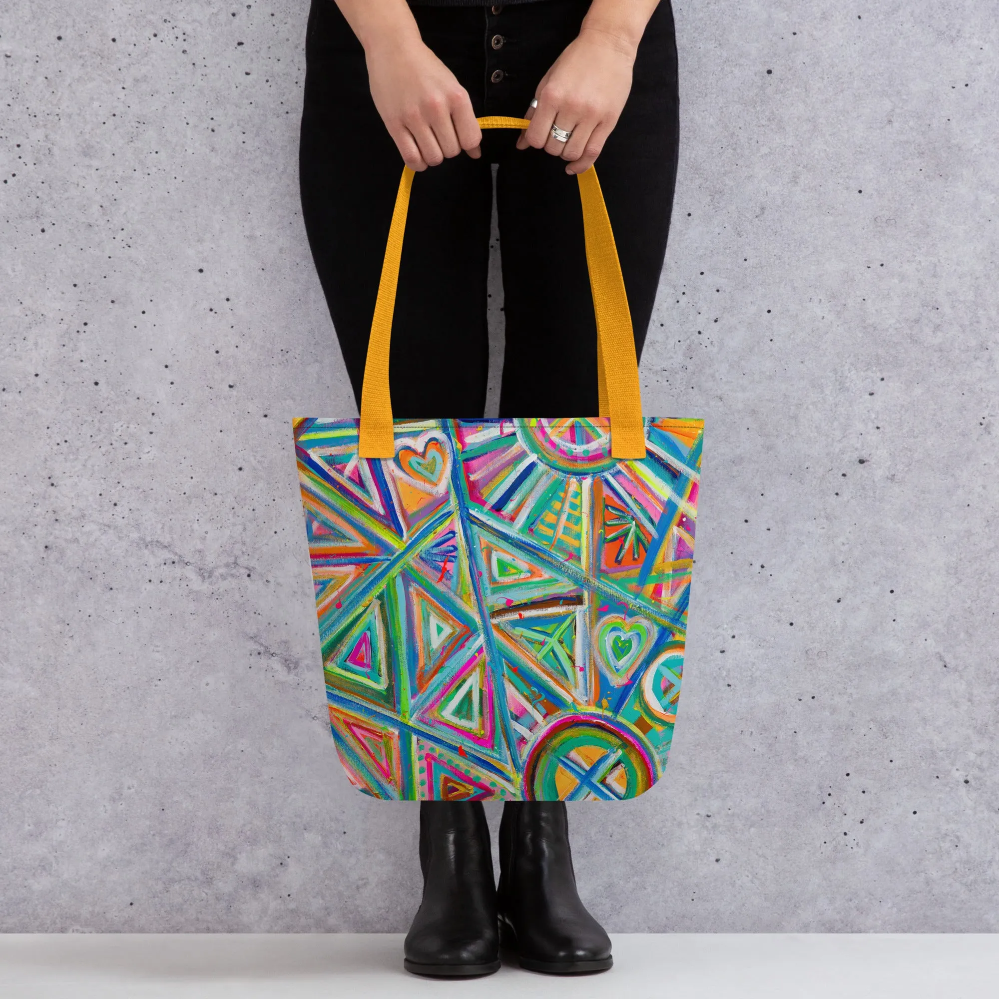 Geometric Rainbow Tote Bag