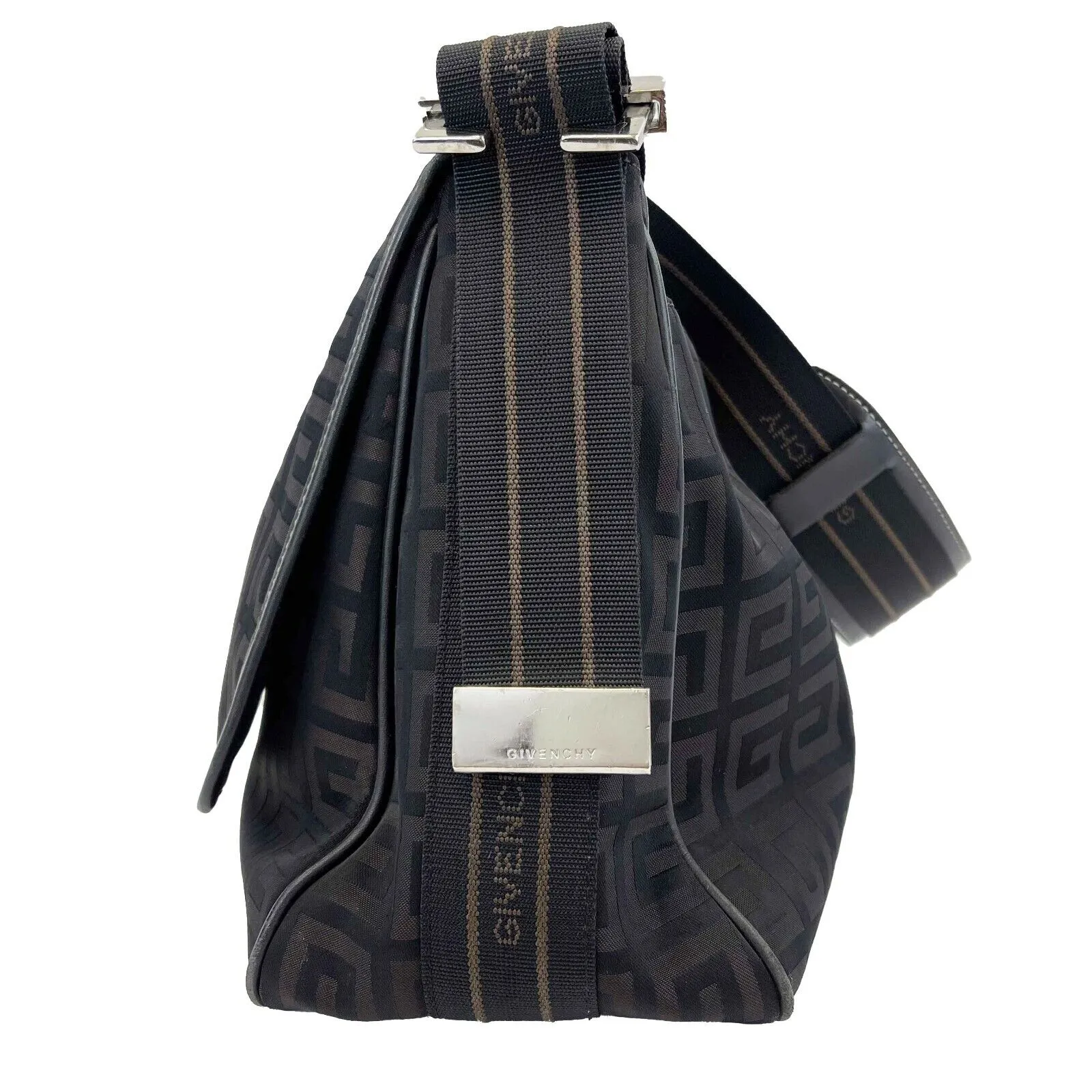 Givenchy - Black Brown Signature GG Monogram Nylon Flap - Shoulder Bag