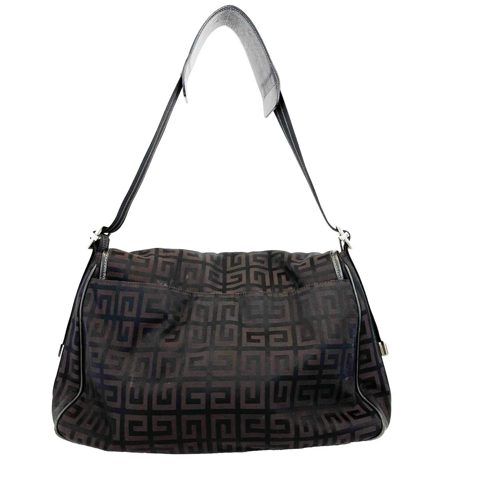 Givenchy - Black Brown Signature GG Monogram Nylon Flap - Shoulder Bag