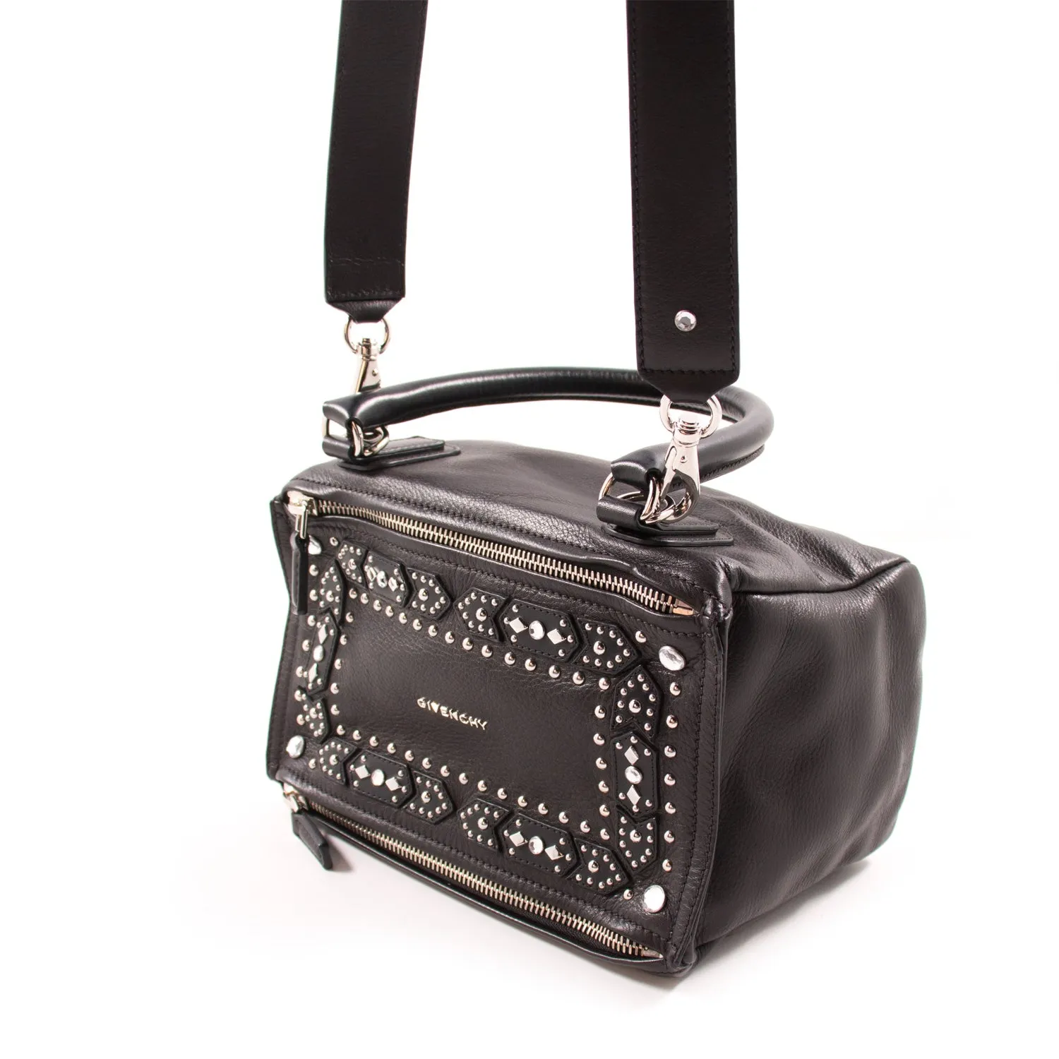 Givenchy Black Goatskin Leather Small Pandora Bag