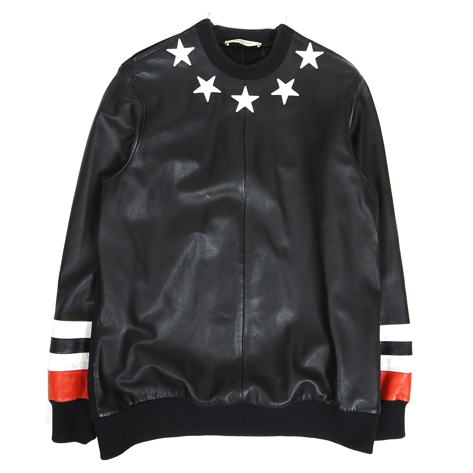 Givenchy Stars & Stripes Leather Sweatshirt Size