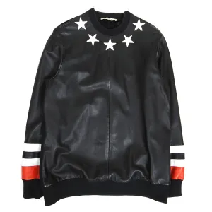 Givenchy Stars & Stripes Leather Sweatshirt Size