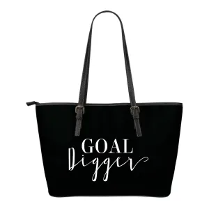 Goal Digger Tote Bags 6 Color Choices Vegan Leather Zipper Closure