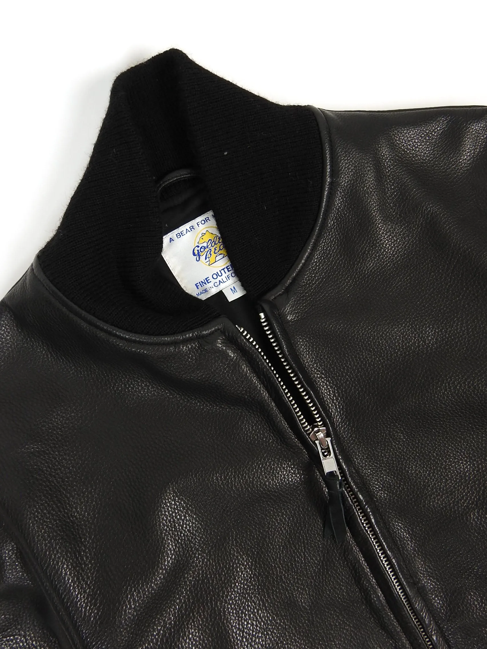 Golden Bear Leather Baseball Jacket Size Medium