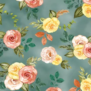 Gone Country by Benartex - Floral Teal by the yard 3484