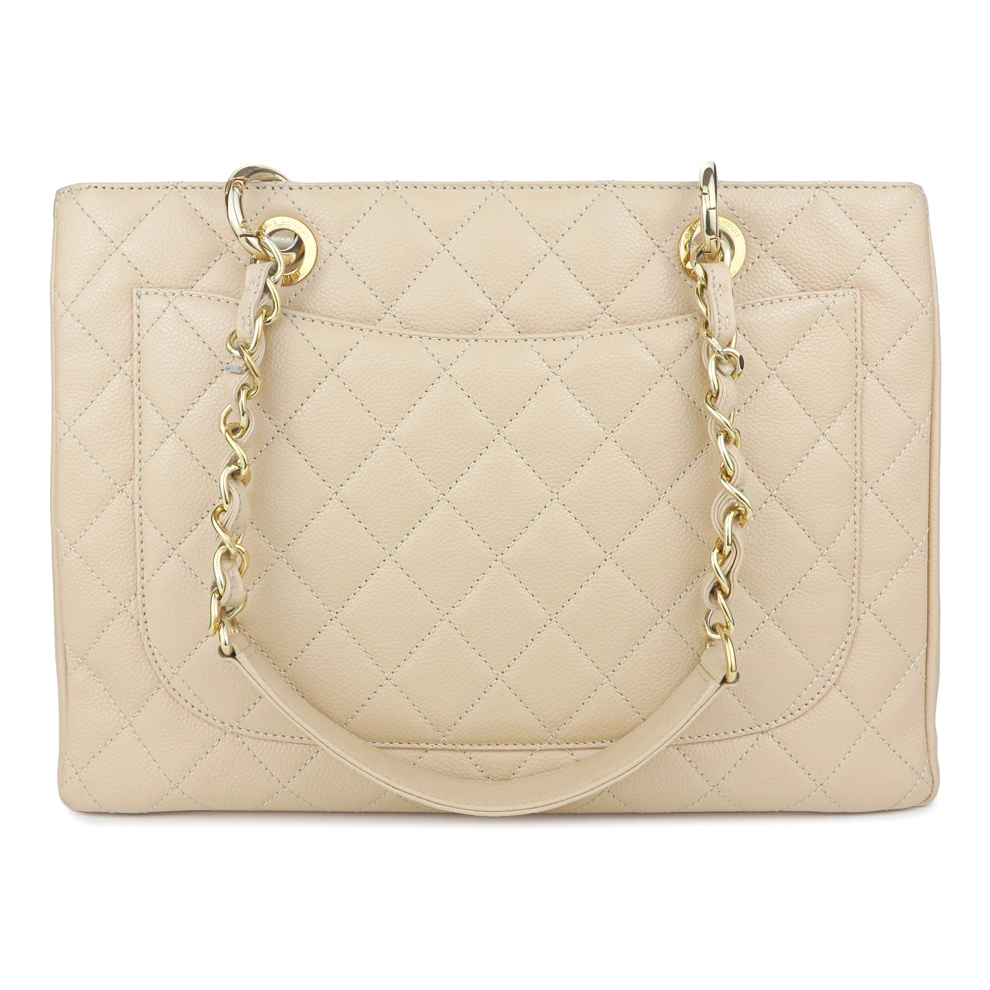 Grand Shopping Tote GST in Beige Caviar