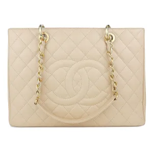 Grand Shopping Tote GST in Beige Caviar