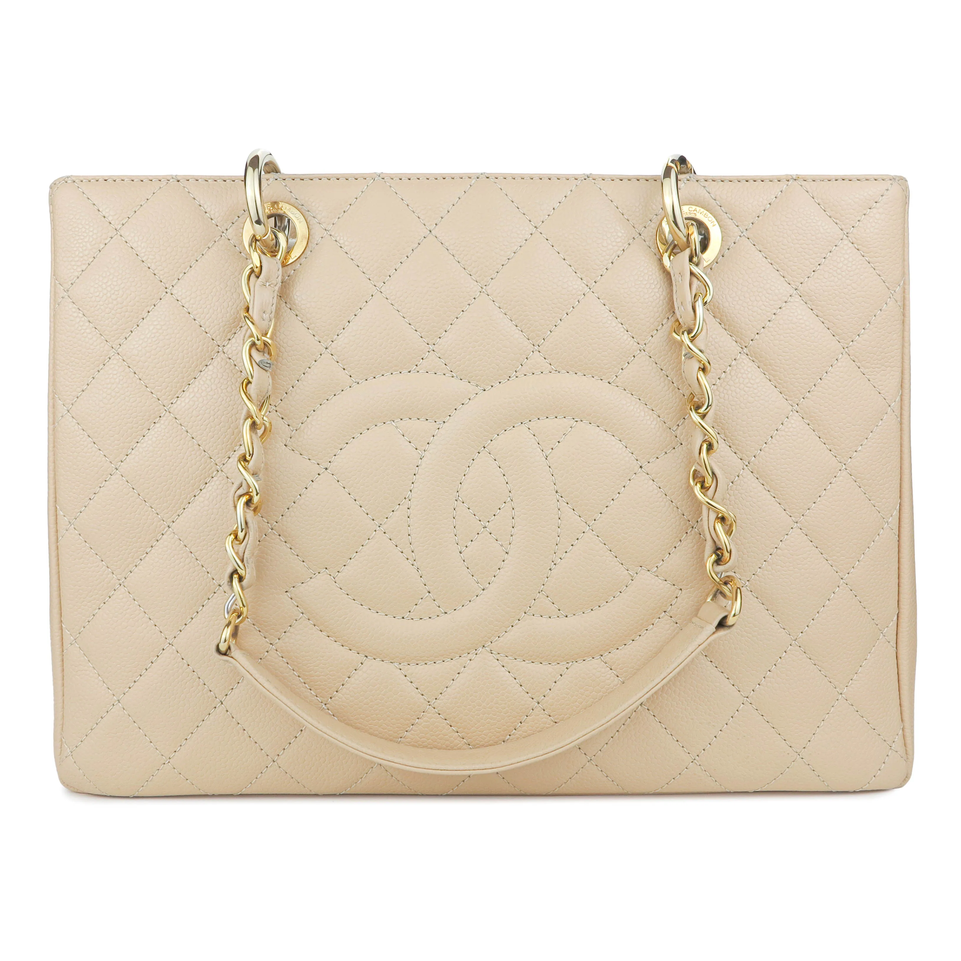 Grand Shopping Tote GST in Beige Caviar