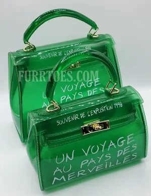 Green Candy colored transparent bag