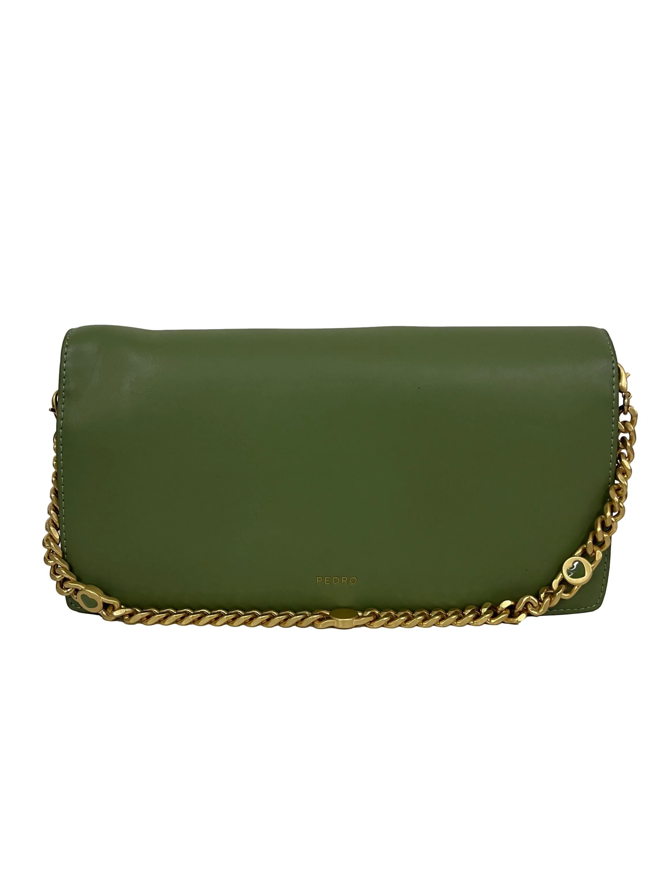 Green Leather Shoulder Bag With Heart Clasp Crossbody Bag