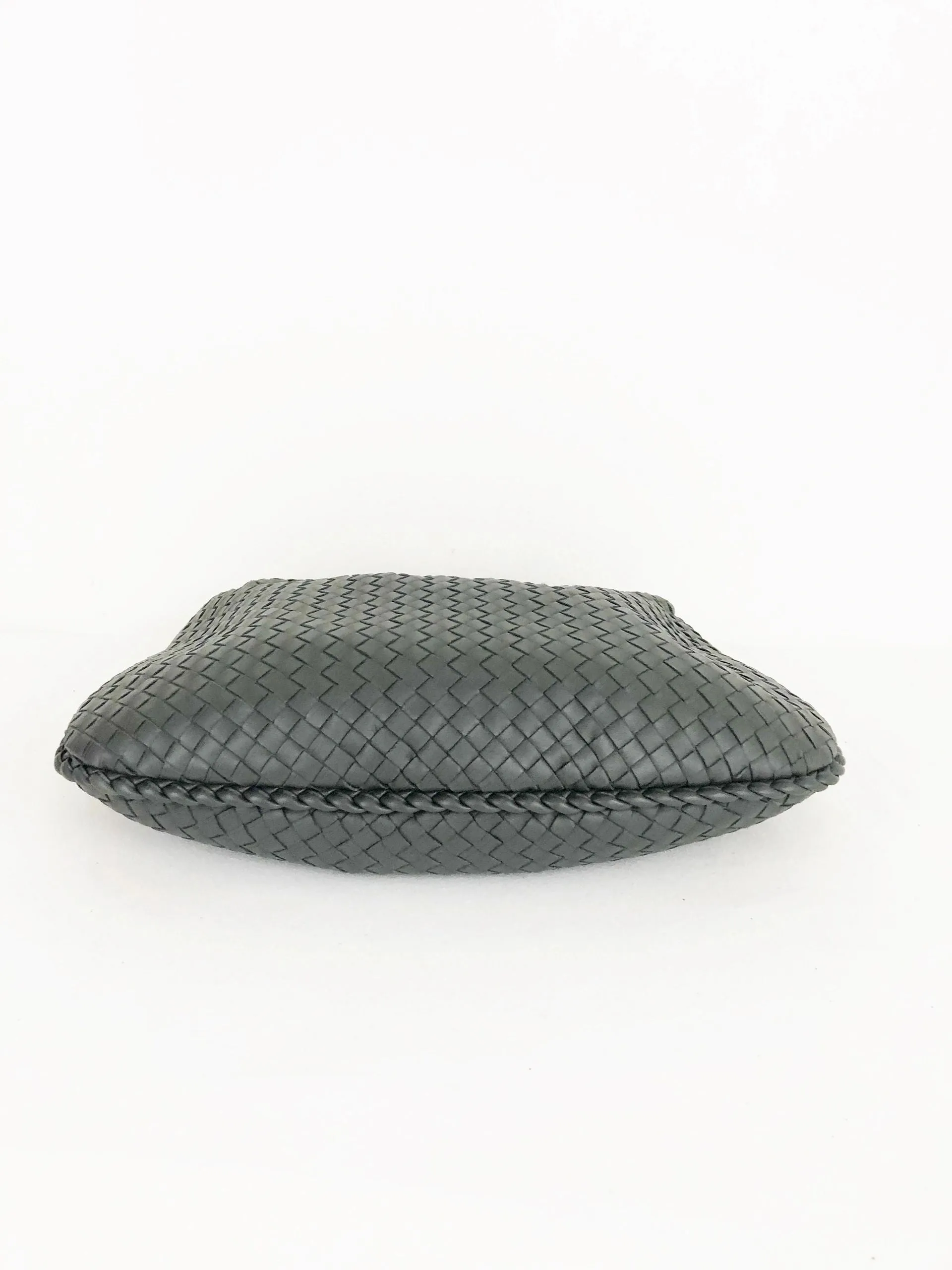Grey Intrecciato Hobo Bag
