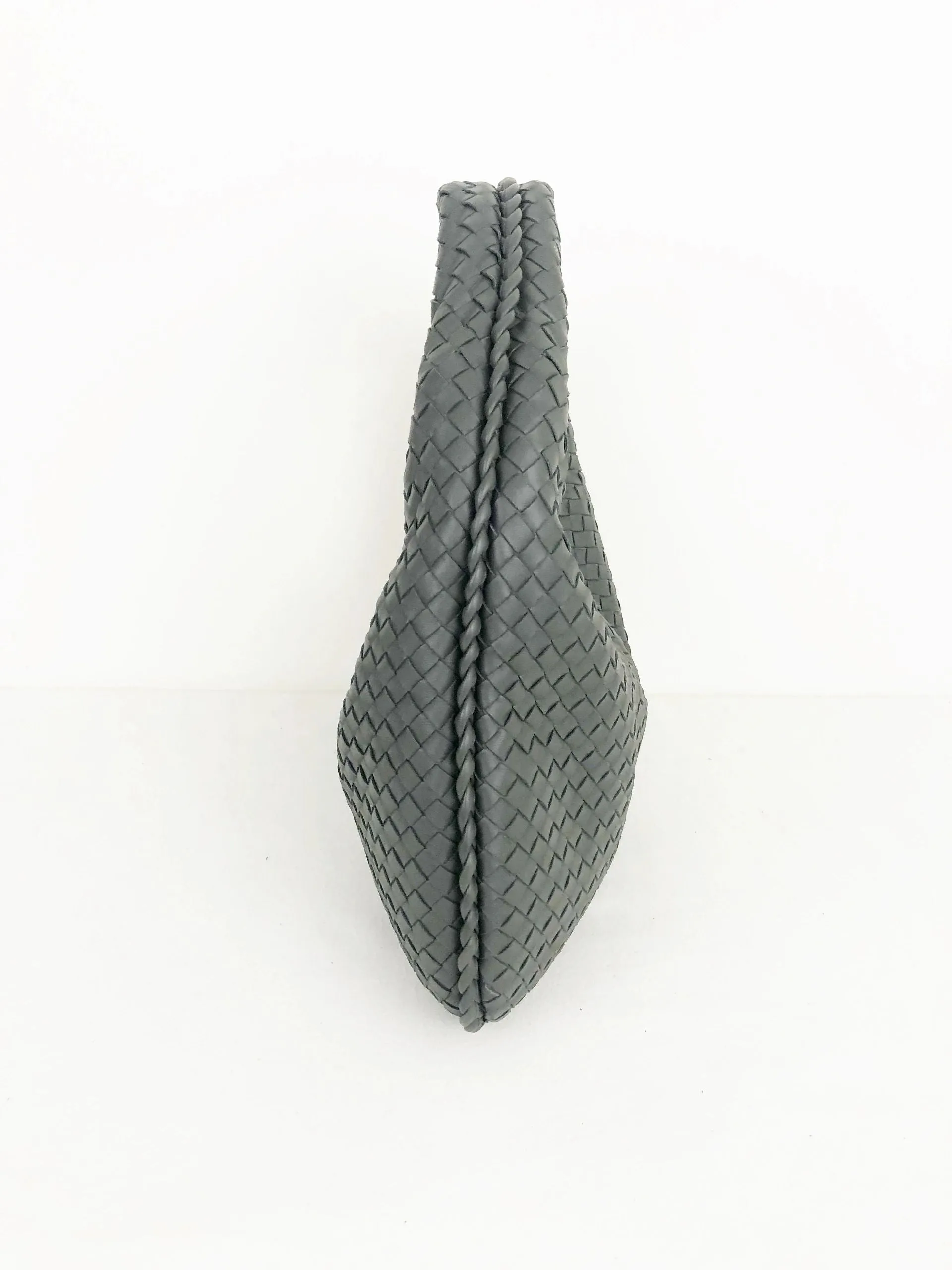 Grey Intrecciato Hobo Bag