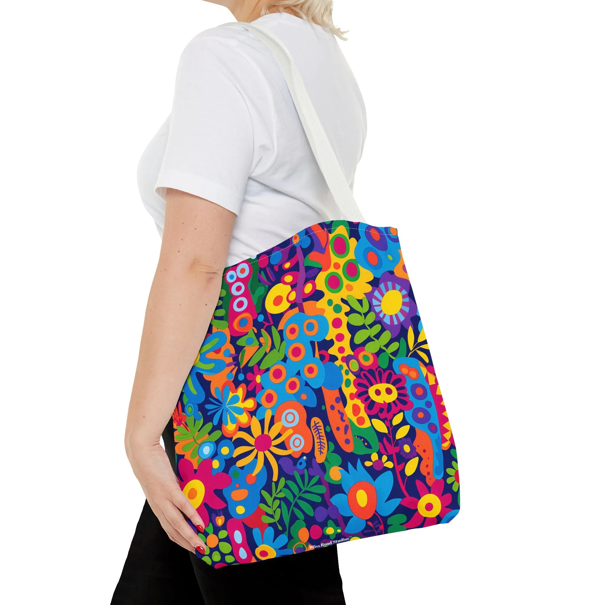 Groovy Garden Tote Bag - Bring Retro Vibes to Life with Every Step! Available in 3 sizes.