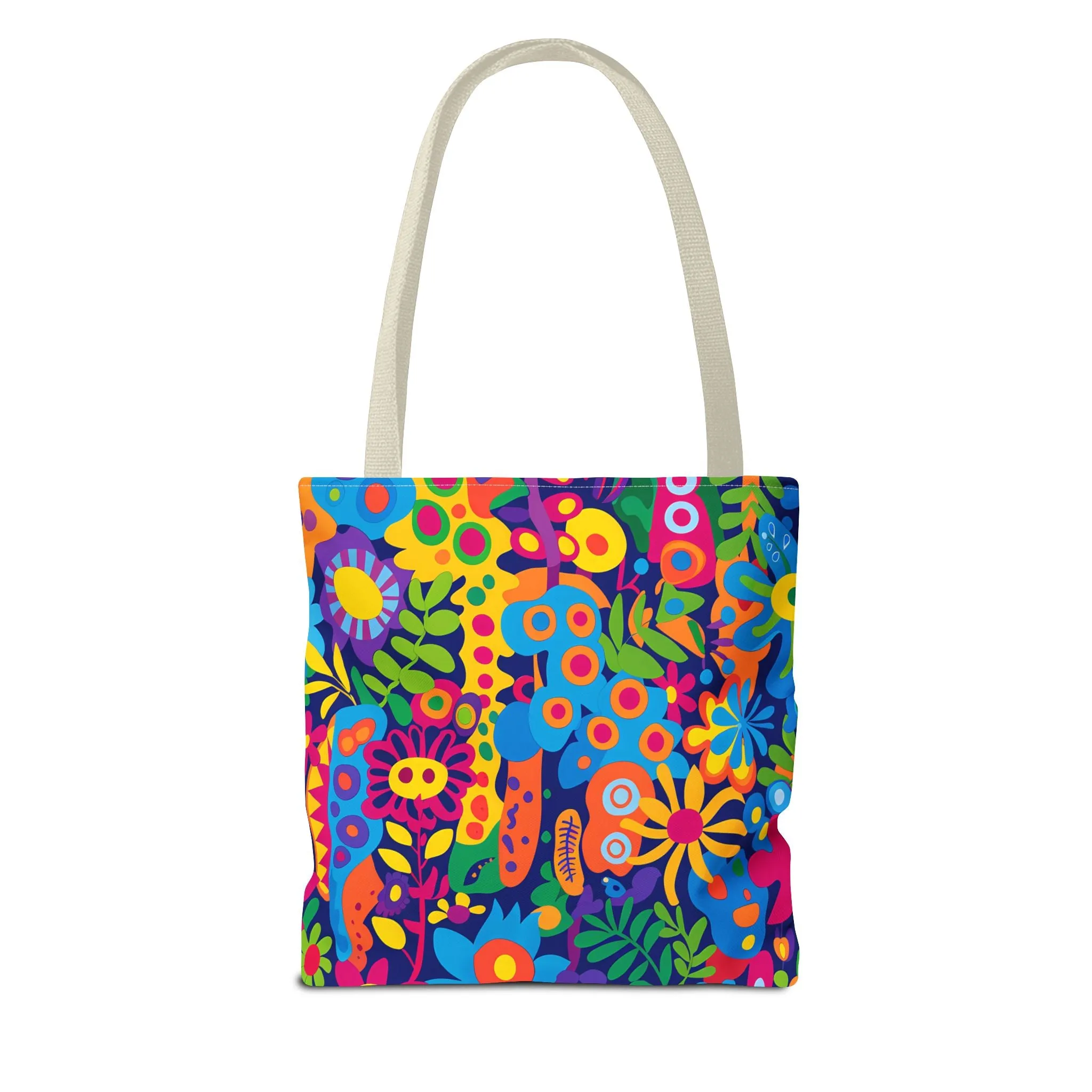 Groovy Garden Tote Bag - Bring Retro Vibes to Life with Every Step! Available in 3 sizes.