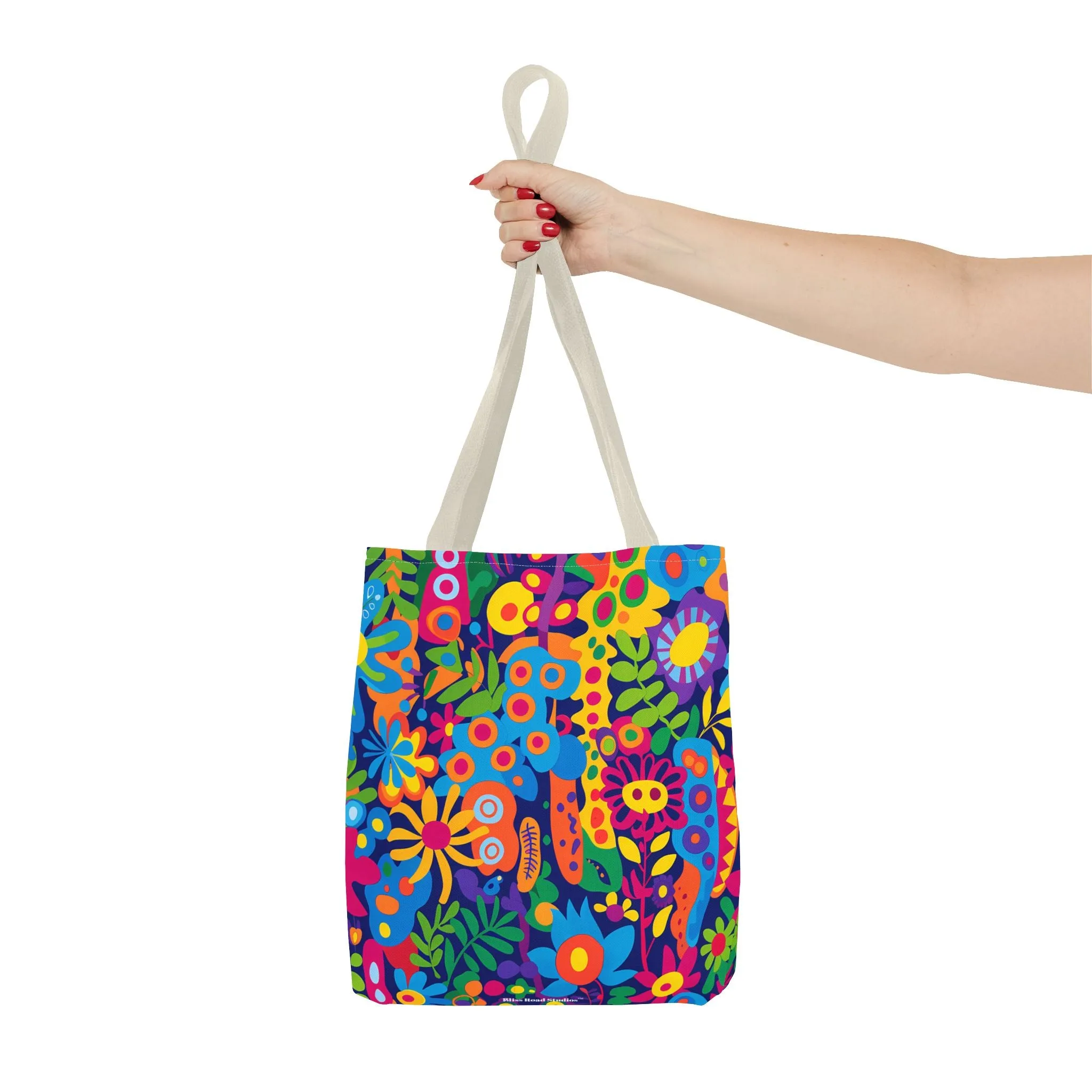 Groovy Garden Tote Bag - Bring Retro Vibes to Life with Every Step! Available in 3 sizes.