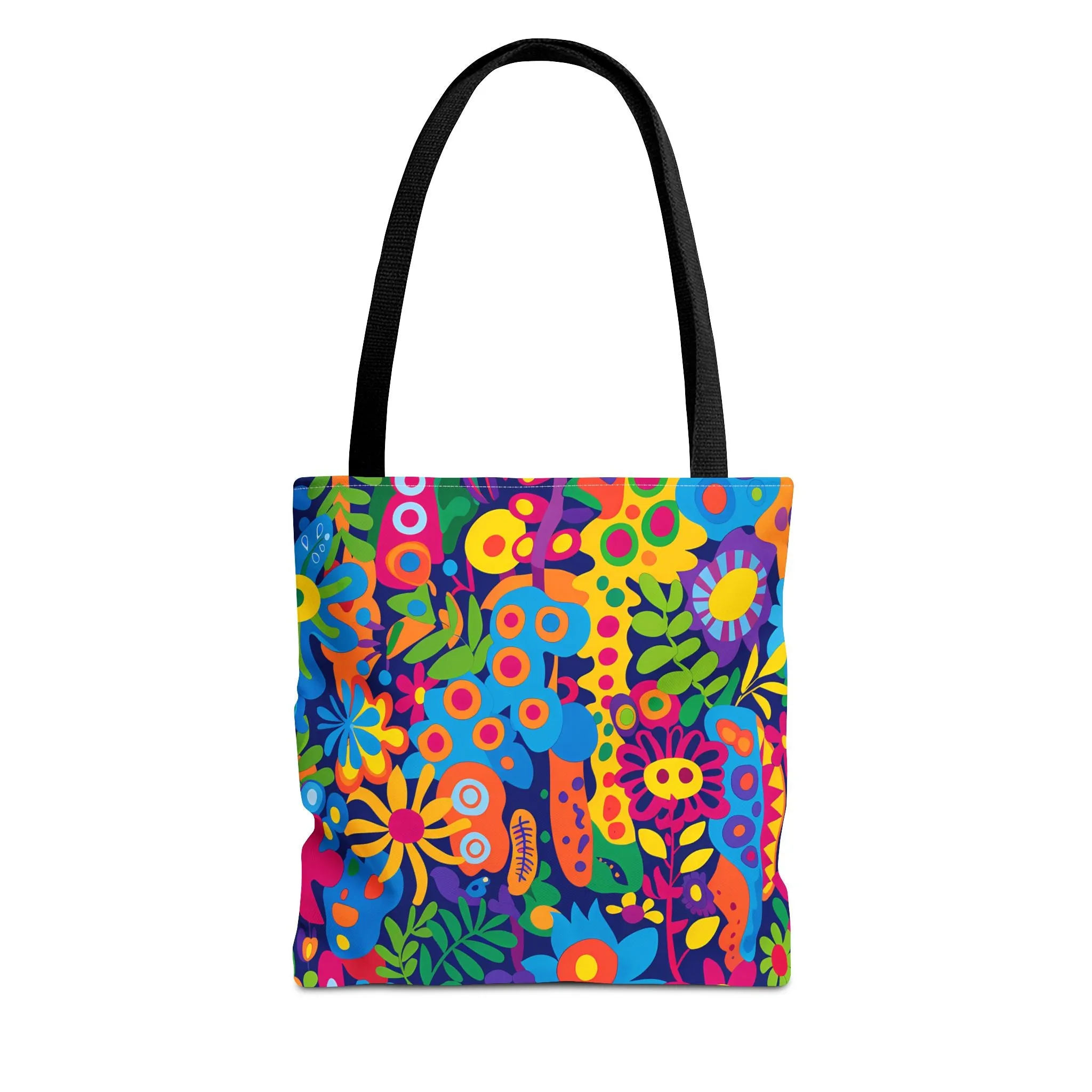 Groovy Garden Tote Bag - Bring Retro Vibes to Life with Every Step! Available in 3 sizes.
