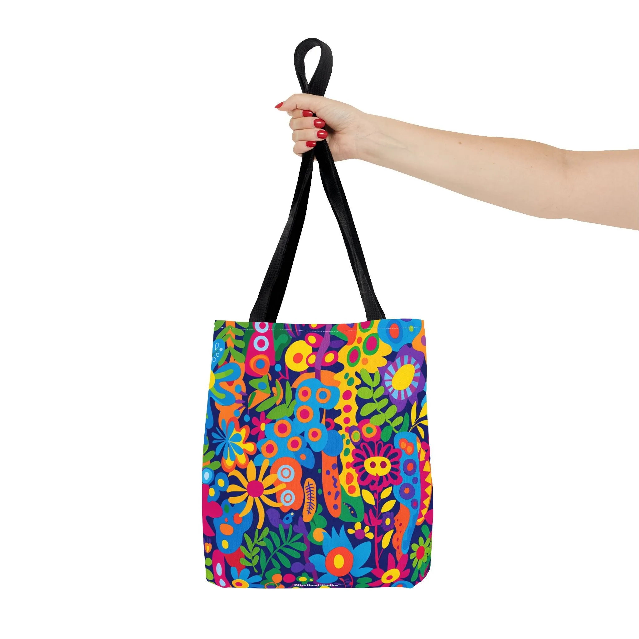 Groovy Garden Tote Bag - Bring Retro Vibes to Life with Every Step! Available in 3 sizes.