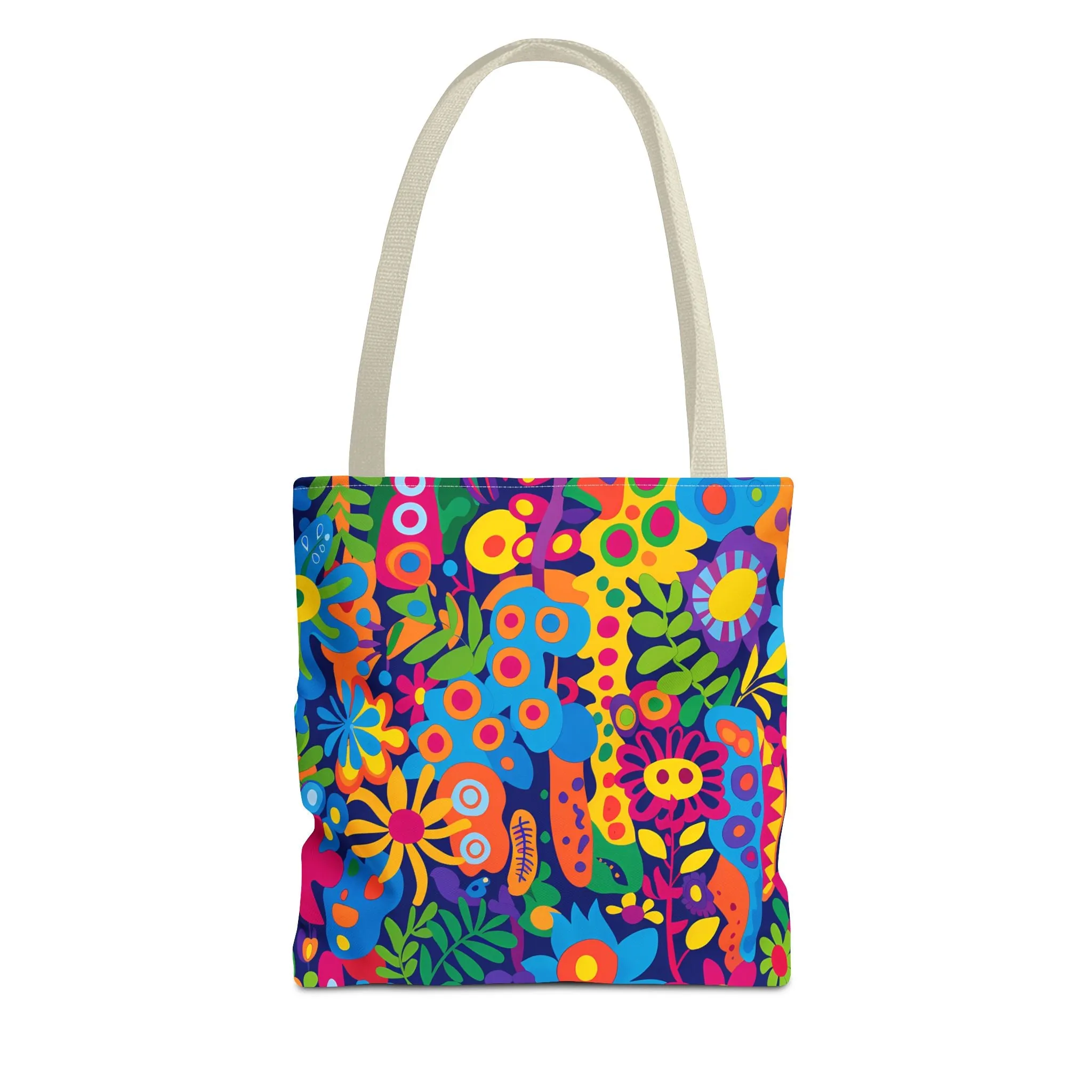 Groovy Garden Tote Bag - Bring Retro Vibes to Life with Every Step! Available in 3 sizes.