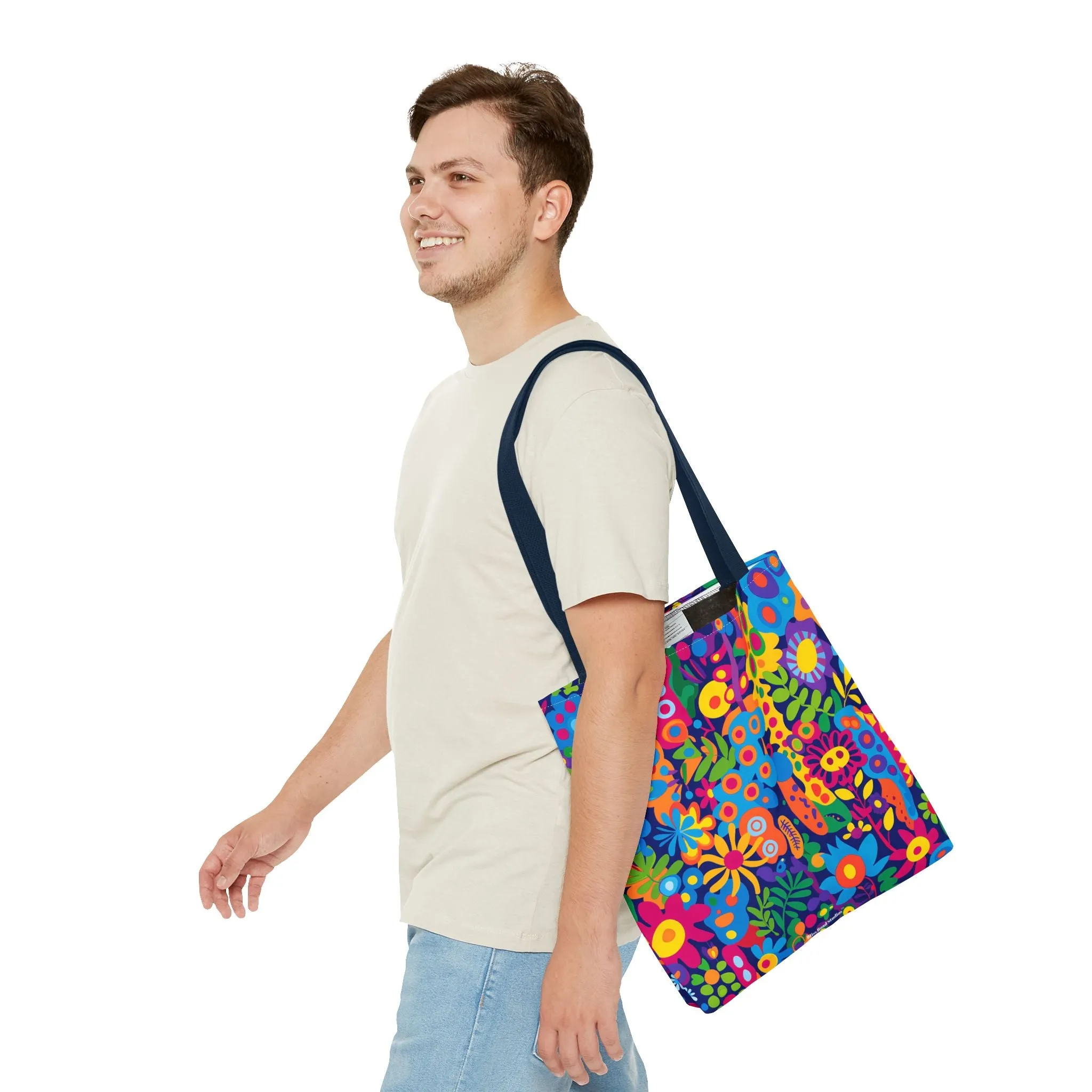 Groovy Garden Tote Bag - Bring Retro Vibes to Life with Every Step! Available in 3 sizes.