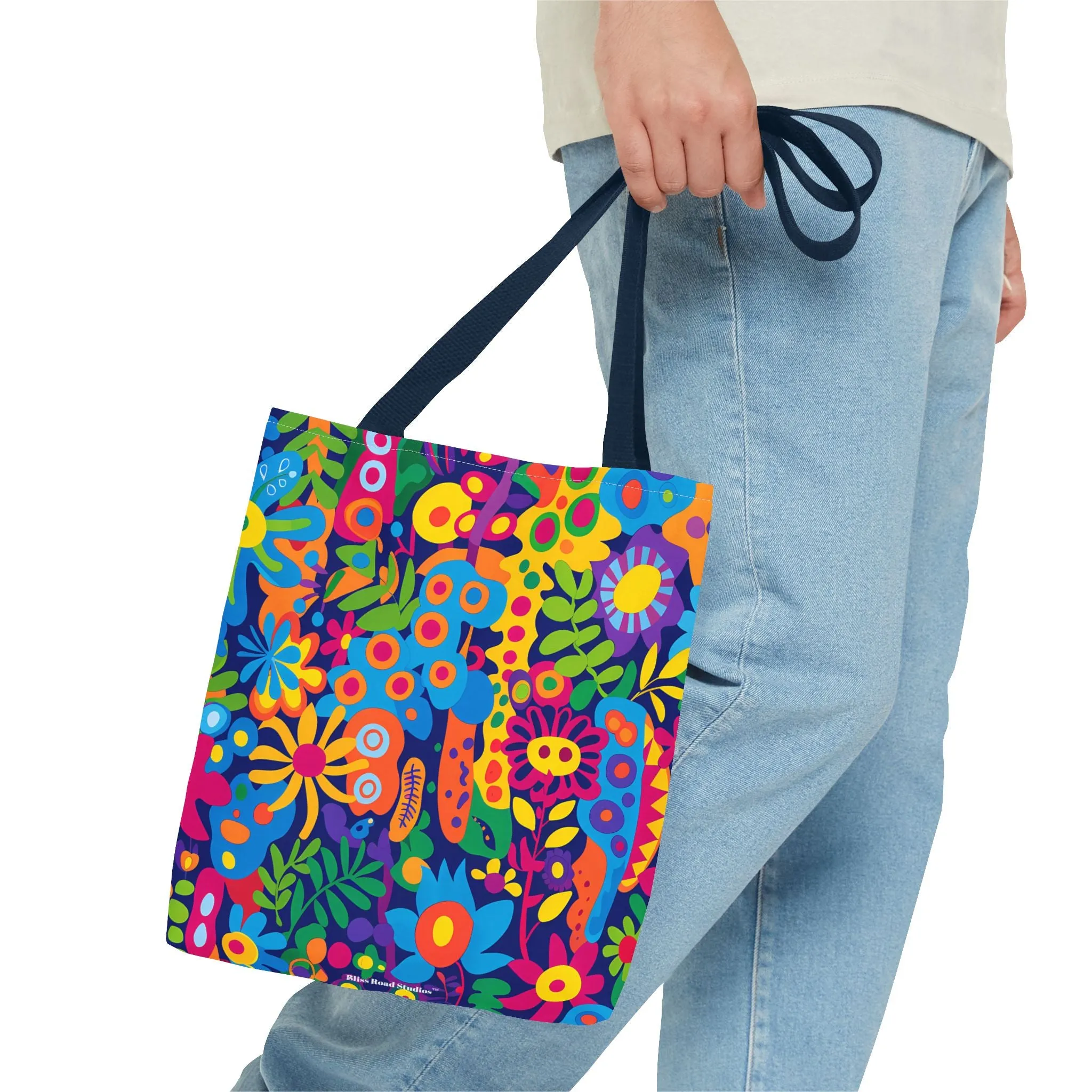 Groovy Garden Tote Bag - Bring Retro Vibes to Life with Every Step! Available in 3 sizes.